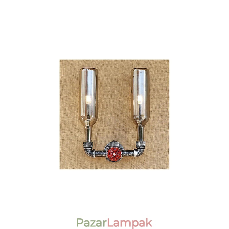 Vizes palack fali lámpa fali világosszürke