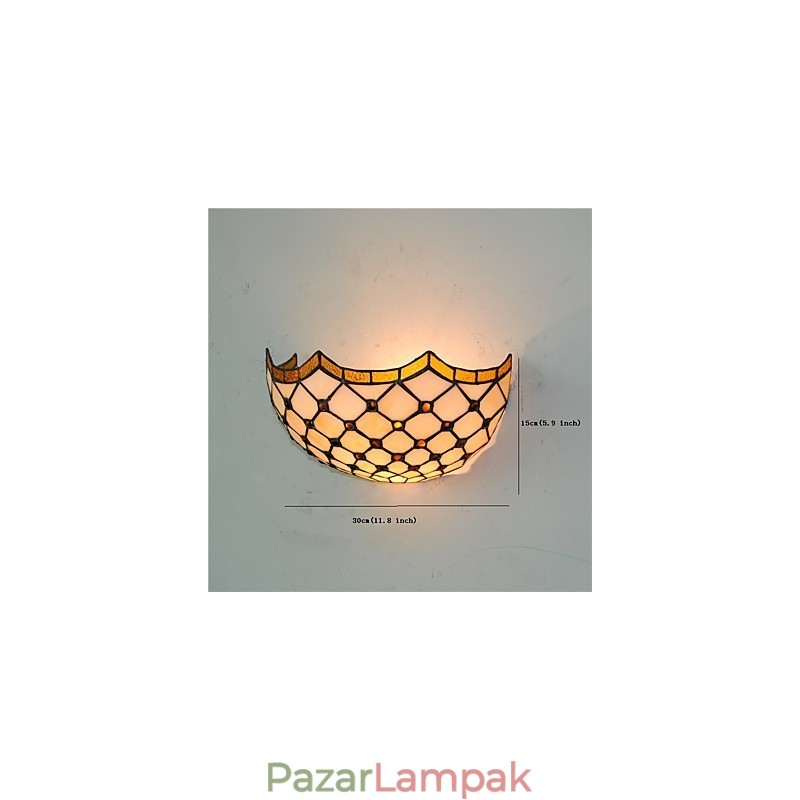 Retro Country Fali lámpák Üvegárnyékoló Nappali Hálószoba Étterem Kávézó Bár Falikar
