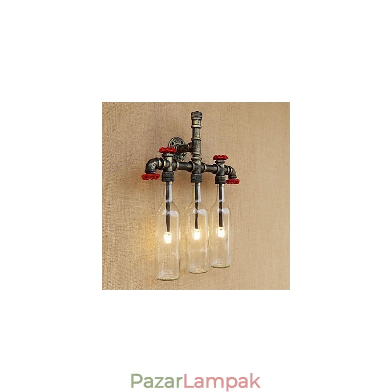 Retro ipari szélkapcsoló palack fali lámpa fali lámpa