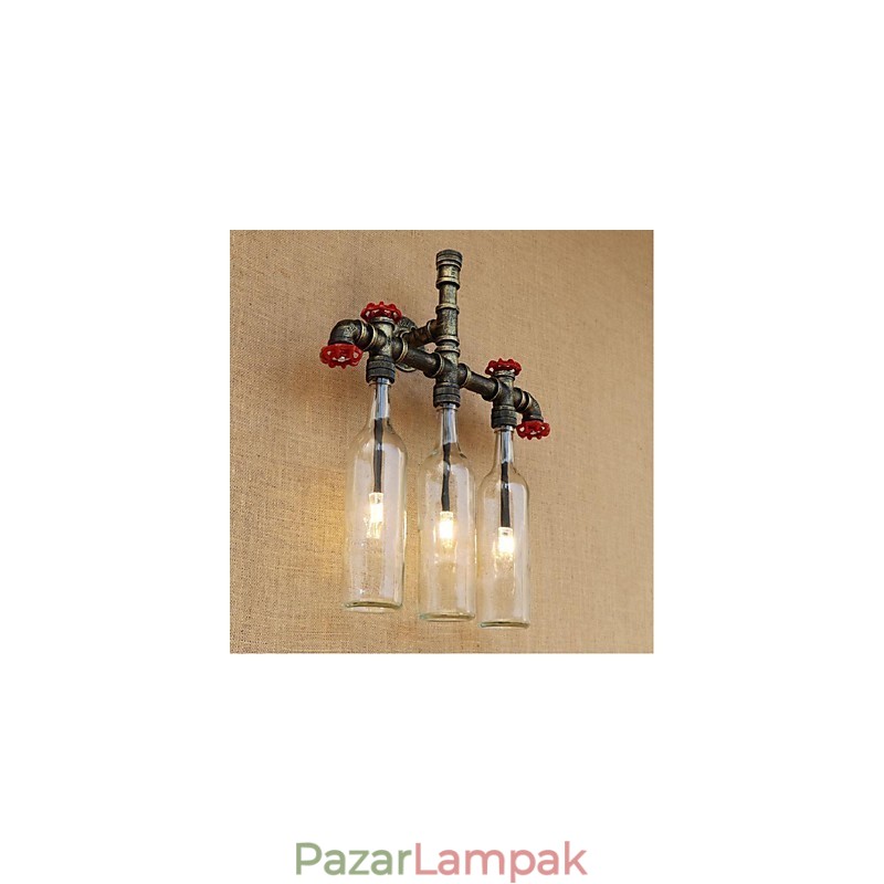 Retro ipari szélkapcsoló palack fali lámpa fali lámpa