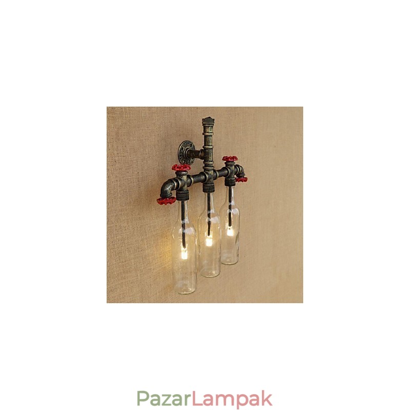 Retro ipari szélkapcsoló palack fali lámpa fali lámpa