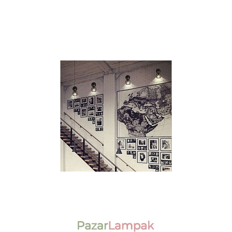 Retro Pipe fali lámpák Egyszerű tetőtér fekete madárkalitka fém étkező Konyha Bár Kávézó Dekorációs világítás