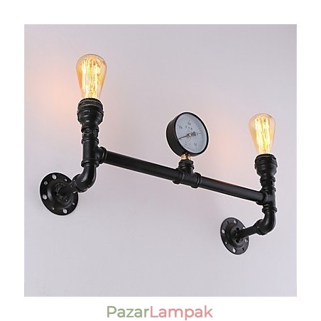 Vintage ipari csöves fali lámpák fekete kreatív fények étterem kávézó bár dekor világítás 2 világos festéssel Vintage ipari csöves fali lámpák fekete kreatív fények étterem kávézó bár dekor világítás 2 világos festéssel