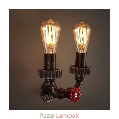 2 Fej Vintage Ipari Fém Fali Lámpák Étterem Kávézó Bár Dekorációs világítás 2 Fej Vintage Ipari Fém Fali Lámpák Étterem Kávézó Bár Dekorációs világítás
