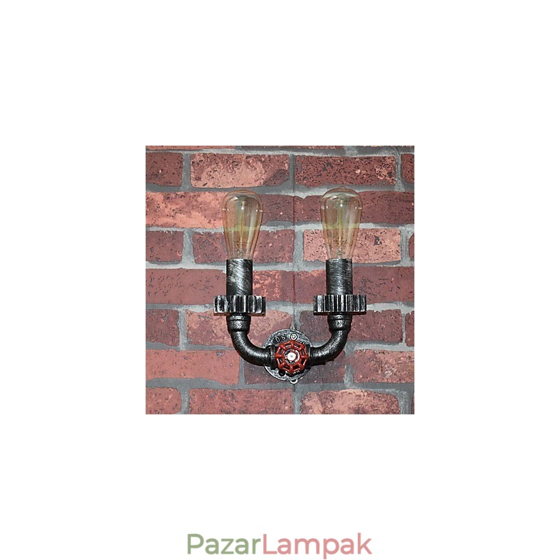 2 Fej Vintage Ipari Fém Fali Lámpák Étterem Kávézó Bár Dekorációs világítás