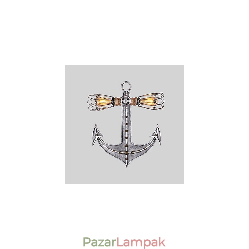 Vintage ipari fali lámpák fa csónak horgony alakja kreatív étterem kávézó bár dekor világítás
