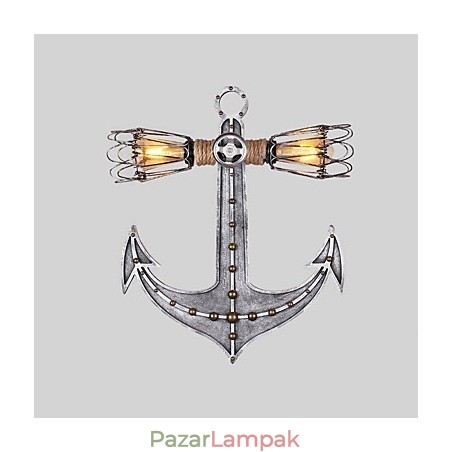 Vintage ipari fali lámpák fa csónak horgony alakja kreatív étterem kávézó bár dekor világítás Vintage ipari fali lámpák fa csónak horgony alakja kreatív étterem kávézó bár dekor világítás