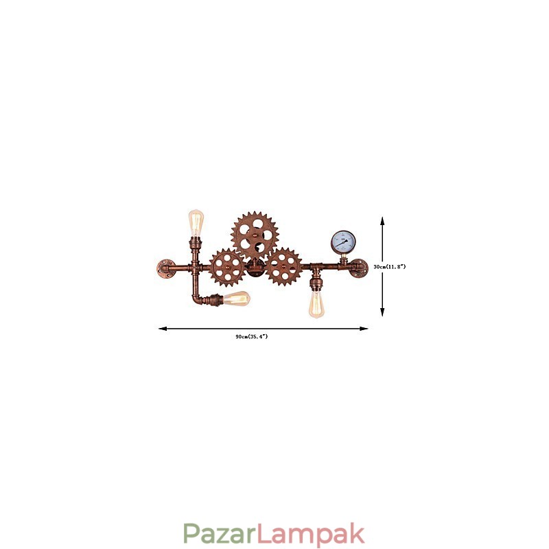 Vintage ipari cső fali lámpák fa sisak alakú kreatív forgatható lámpák étterem kávézó bár dekor világítás