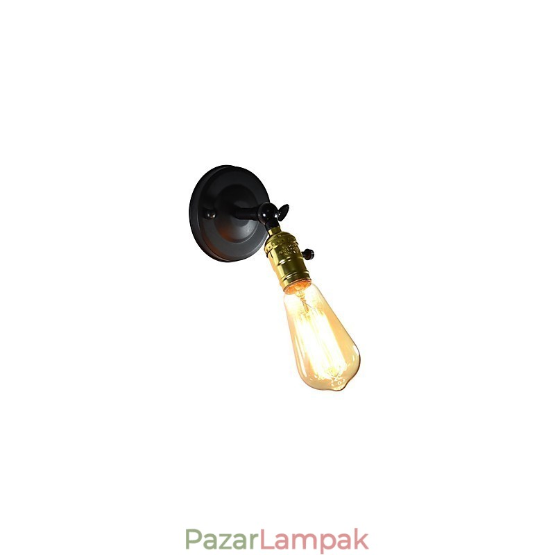 Vas fali lámpa fekete egyszerű retro fali lámpa egyfejű dekoratív fali lámpa európai stílusú