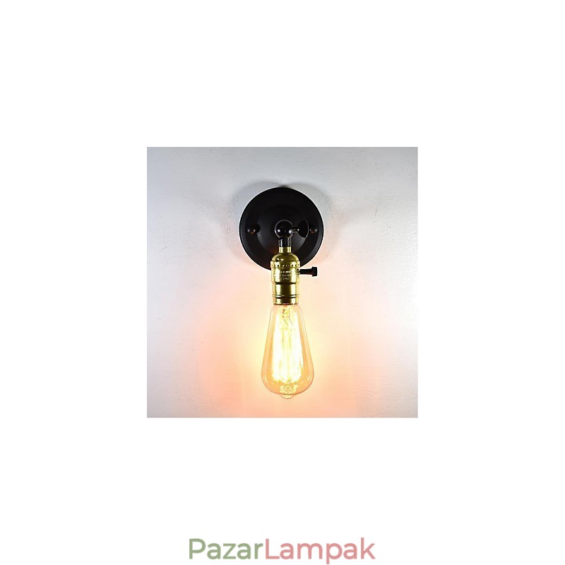 Vas fali lámpa fekete egyszerű retro fali lámpa egyfejű dekoratív fali lámpa európai stílusú