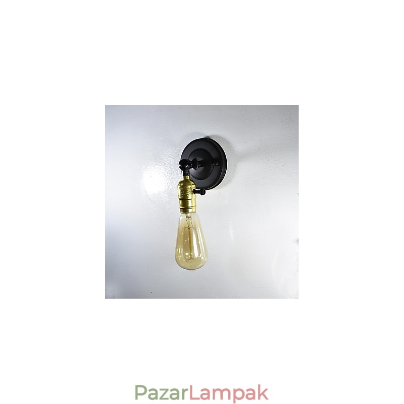 Vas fali lámpa fekete egyszerű retro fali lámpa egyfejű dekoratív fali lámpa európai stílusú