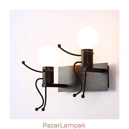 Robot alakú Vintage fém ipari loft rusztikus falikar bár kávézó bejárati előszoba fali lámpa fekete fehér opcionális Robot alakú Vintage fém ipari loft rusztikus falikar bár kávézó bejárati előszoba fali lámpa fekete fehér opcionális