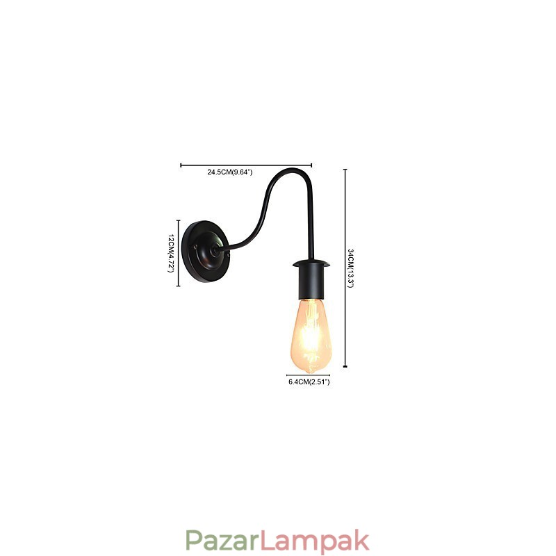 Fali lámpák fali vas fali lámpa néma fekete fénykard lámpa a falon
