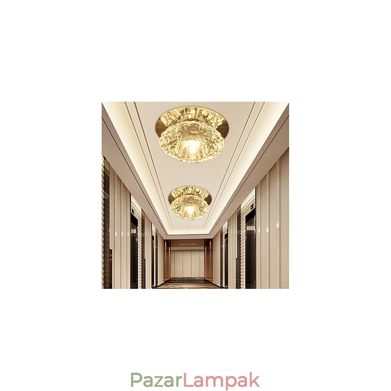 3 W-os energiatakarékos modern mennyezeti lámpa, kristály mennyezeti világító lefelé izzólámpa