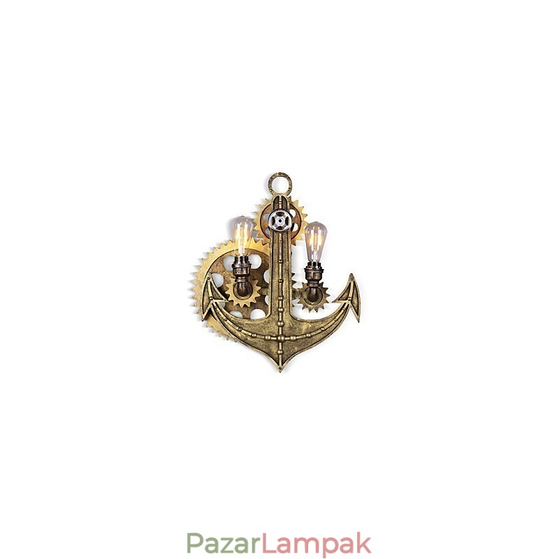 Vintage ipari fali lámpák Wood Gear Shape Kreatív forgatható lámpák Étterem Kávézó Bár Dekorációs világítás