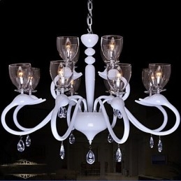 Európai stílusú Crystal Droplight egyéniség kreatív hattyú 12 világos csillár