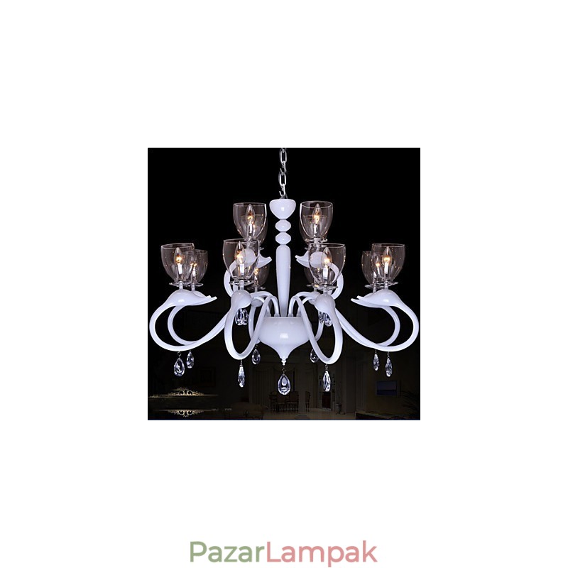 Európai stílusú Crystal Droplight egyéniség kreatív hattyú 12 világos csillár