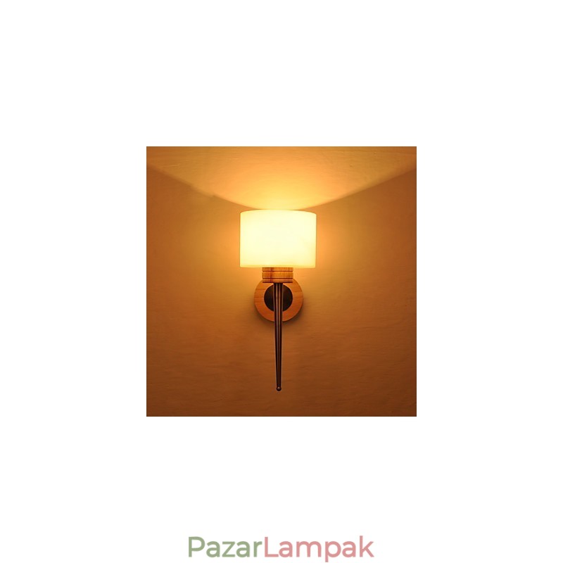 Egyszerű fali lámpa éjjeli íróasztali lámpa üvegernyővel és tömörfával hálószoba öltözőhöz nappali babaszobához