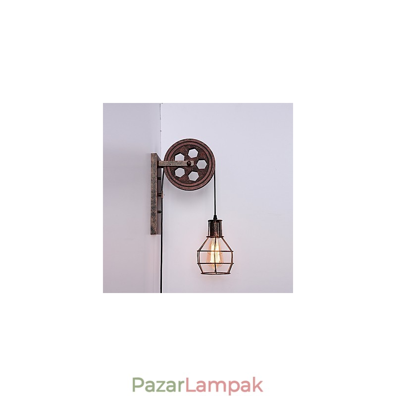 Ipari Retro vas fali lámpa Kreatív személyiség emelő csiga fali lámpa