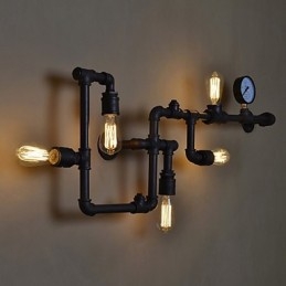 Loft ipari fali lámpák Antik Edison fali lámpák izzókkal Vintage Pipe fali lámpa nappali világításhoz