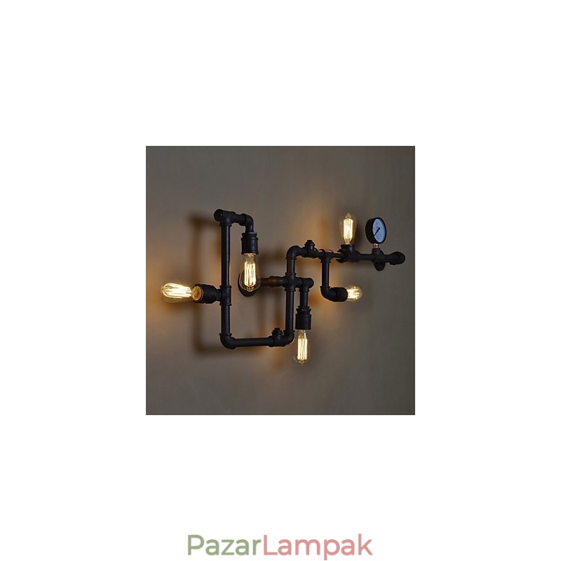 Loft ipari fali lámpák Antik Edison fali lámpák izzókkal Vintage Pipe fali lámpa nappali világításhoz