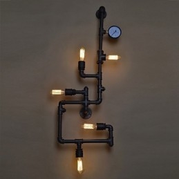 Loft ipari fali lámpák Antik Edison fali lámpák izzókkal Vintage Pipe fali lámpa nappali világításhoz