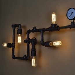 Loft ipari fali lámpák Antik Edison fali lámpák izzókkal Vintage Pipe fali lámpa nappali világításhoz