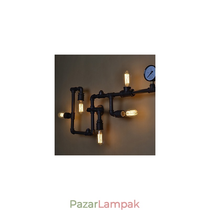 Loft ipari fali lámpák Antik Edison fali lámpák izzókkal Vintage Pipe fali lámpa nappali világításhoz