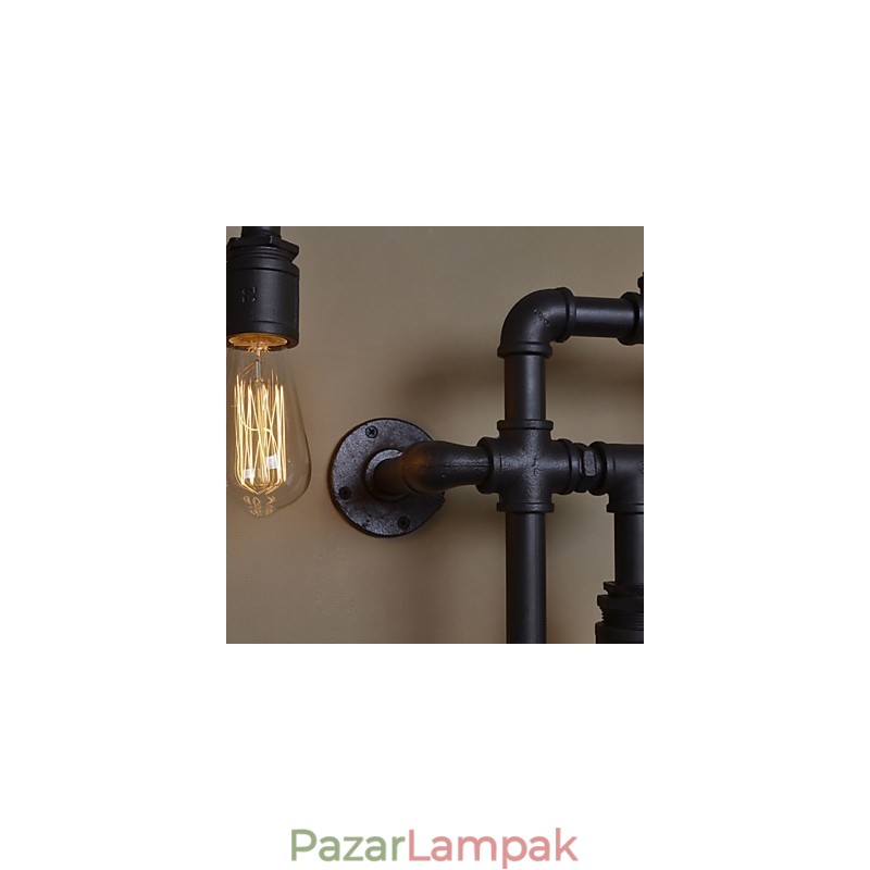 Loft ipari fali lámpák Antik Edison fali lámpák izzókkal Vintage Pipe fali lámpa nappali világításhoz