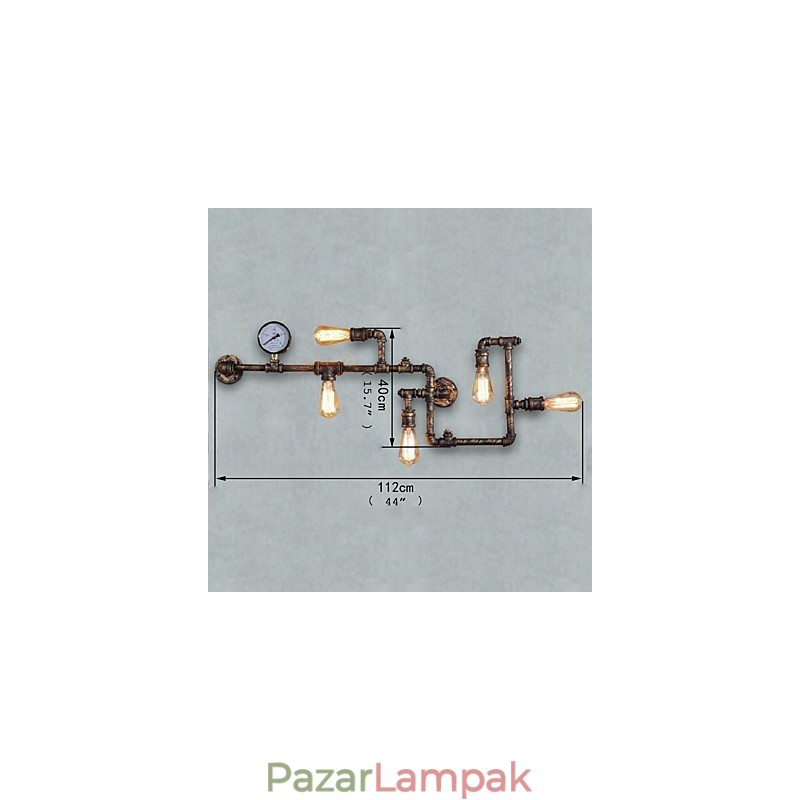 Loft ipari fali lámpák Antik Edison fali lámpák izzókkal Vintage Pipe fali lámpa nappali világításhoz
