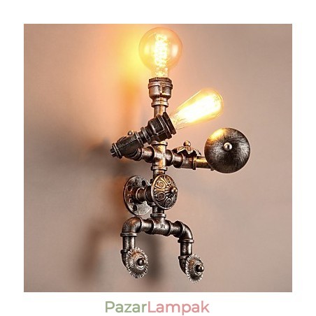 Loft vízcső fali lámpák Retro ipari stílusú Kreatív Robot Design Fém Étterem Kávézó Bár Bár Asztali falikar Loft vízcső fali lámpák Retro ipari stílusú Kreatív Robot Design Fém Étterem Kávézó Bár Bár Asztali falikar