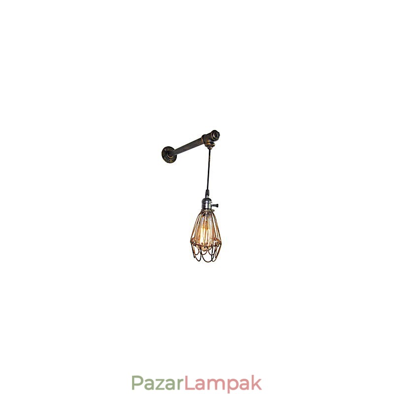 Loft vintage falikar lámpa étterem kávézó folyosó bár Vasketrec falilámpa ipar Vascső világítás
