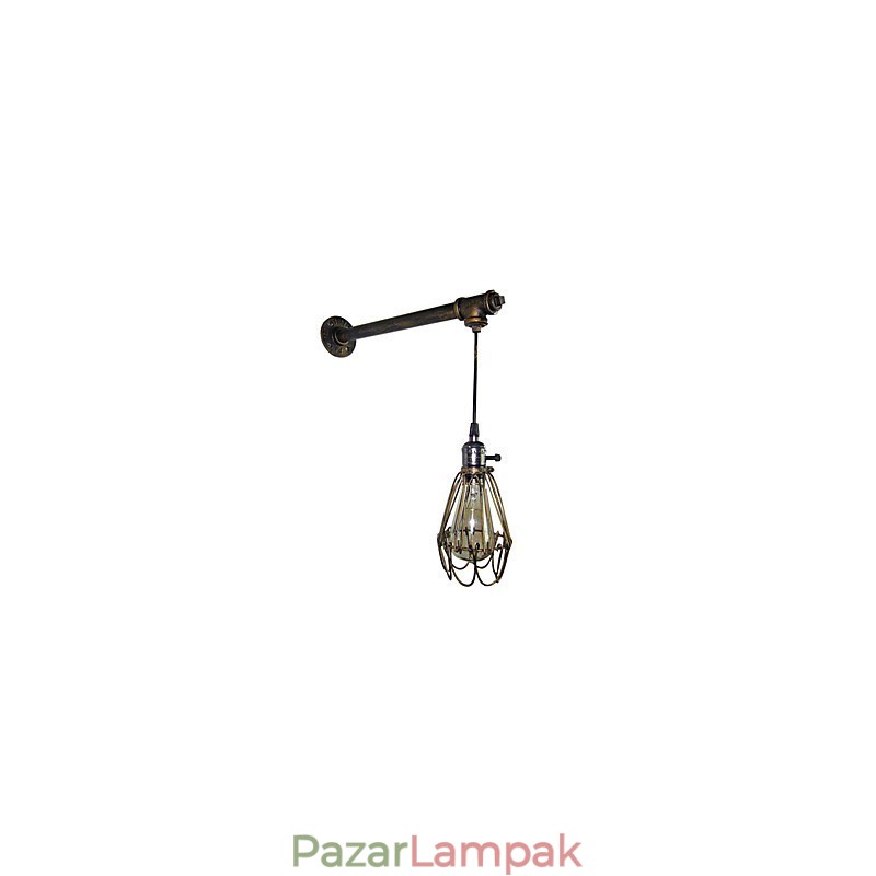 Loft vintage falikar lámpa étterem kávézó folyosó bár Vasketrec falilámpa ipar Vascső világítás