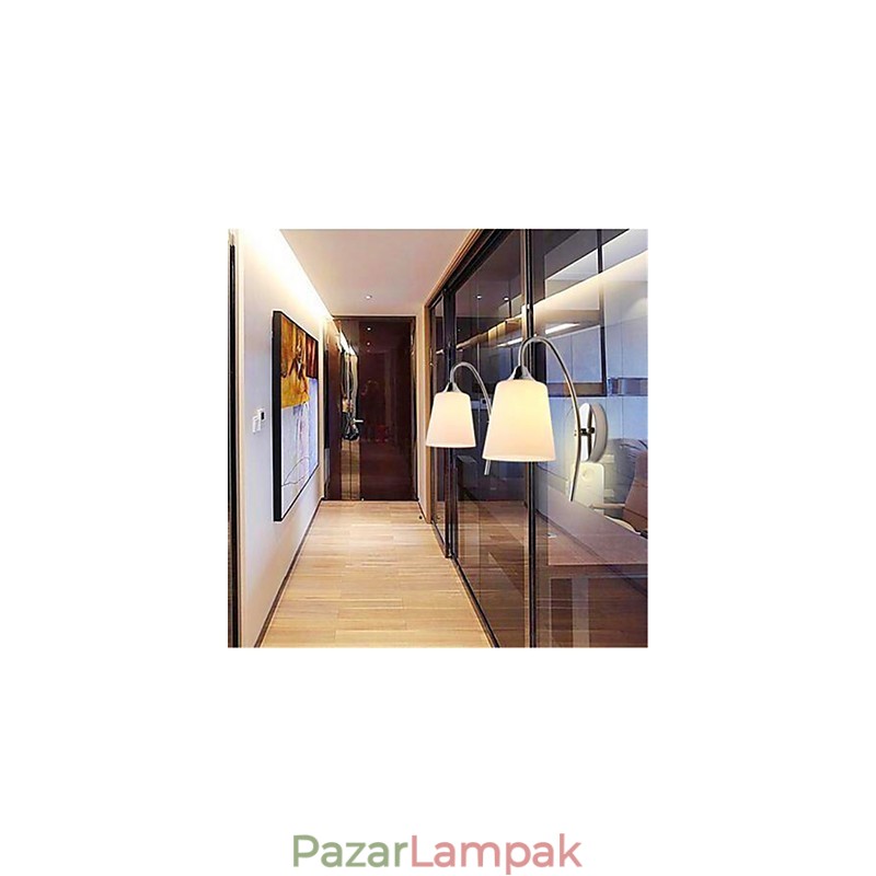 Modern minimalista üveg ágy melletti folyosó szállodai szoba fali lámpa