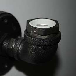 Egyszerű Retro ipari vascsöves dekoratív fali lámpa fali lámpatest