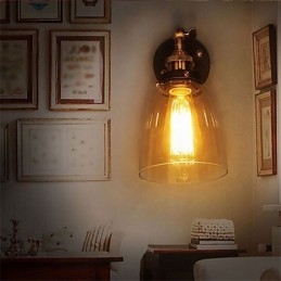 Ipari Edison Simplicity Üveg Falikar Fém talpsapka Ebédlő Tanulmány Iroda Folyosó Falra szerelhető lámpa