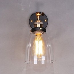Ipari Edison Simplicity Üveg Falikar Fém talpsapka Ebédlő Tanulmány Iroda Folyosó Falra szerelhető lámpa