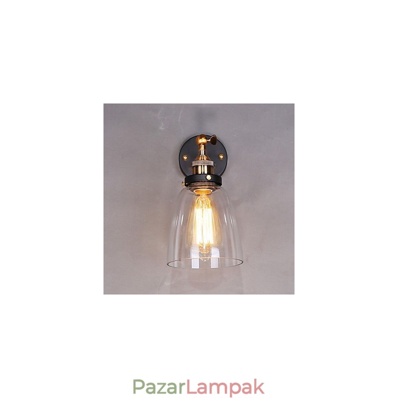 Ipari Edison Simplicity Üveg Falikar Fém talpsapka Ebédlő Tanulmány Iroda Folyosó Falra szerelhető lámpa