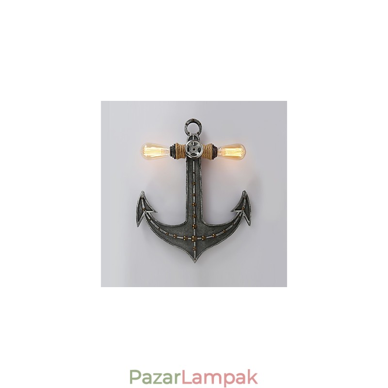 Vintage ipari fali lámpák fa csónak horgony alakja kreatív étterem kávézó bár dekor világítás