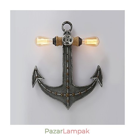 Vintage ipari fali lámpák fa csónak horgony alakja kreatív étterem kávézó bár dekor világítás Vintage ipari fali lámpák fa csónak horgony alakja kreatív étterem kávézó bár dekor világítás