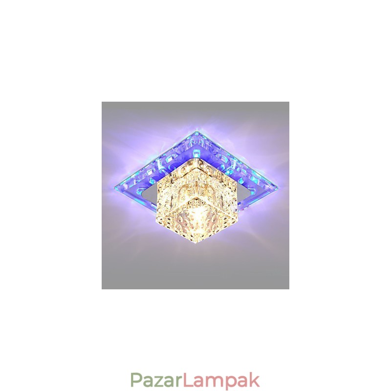 Mini kristály mennyezeti lámpa spotlámpa 3 W kreatív lámpacső fény színes színű négyzet alakú kupola fény