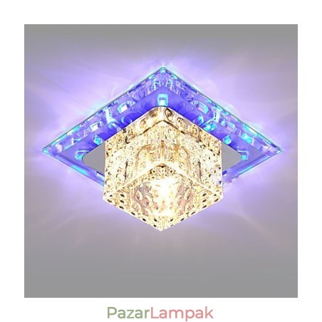 Mini kristály mennyezeti lámpa spotlámpa 3 W kreatív lámpacső fény színes színű négyzet alakú kupola fény Mini kristály mennyezeti lámpa spotlámpa 3 W kreatív lámpacső fény színes színű négyzet alakú kupola fény