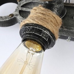 Vintage ipari fali lámpák fa csónak horgony alakja kreatív étterem kávézó bár dekor világítás