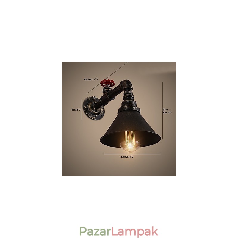 Vízcső fali lámpák Retro ipari stílus Kreatív Country Fém étterem Kávézó Bár Bár Asztali falikar