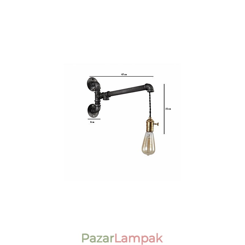 Vintage ipari csöves fali lámpák kapcsolóval Kreatív fények Étterem Kávézó Bár Dekorációs világítás 1 fényes festéssel