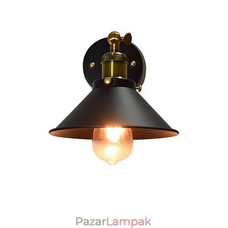 Paint egyfalú vas fali lámpa buta fekete fénykard lámpa a falon