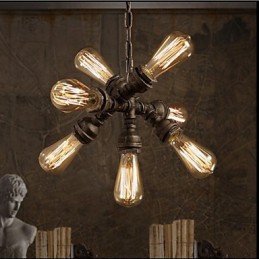 Amerikai ipari vízcső Retro stílusú Wind 7 Light függőcsillár