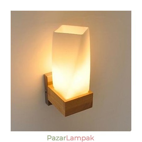 Egyszerűség Nordic Wood Art Nappali Folyosó Erkély Üveg Tömör fa hálószoba fali lámpa Az ágy feje Egyszerűség Nordic Wood Art Nappali Folyosó Erkély Üveg Tömör fa hálószoba fali lámpa Az ágy feje