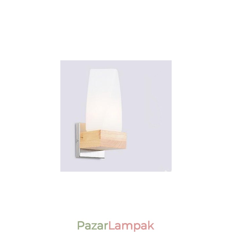 Egyszerűség Nordic Wood Art Nappali Folyosó Erkély Üveg Tömör fa hálószoba fali lámpa Az ágy feje