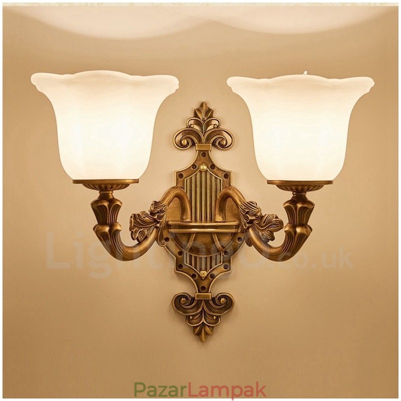 2 Light Hagyományos Klasszikus Nappali Étkező Hálószoba Fém luxus beltéri falikar